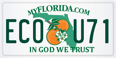 FL license plate ECOU71