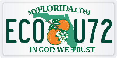 FL license plate ECOU72
