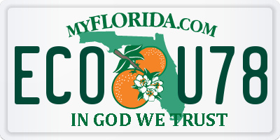 FL license plate ECOU78