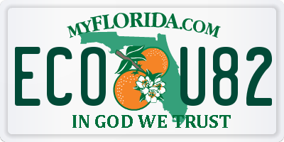 FL license plate ECOU82