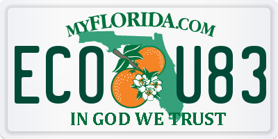 FL license plate ECOU83