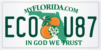 FL license plate ECOU87