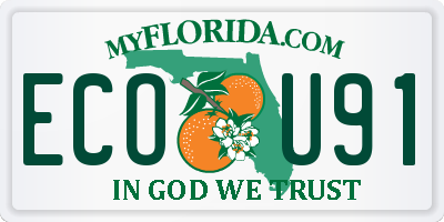 FL license plate ECOU91