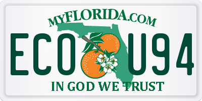 FL license plate ECOU94