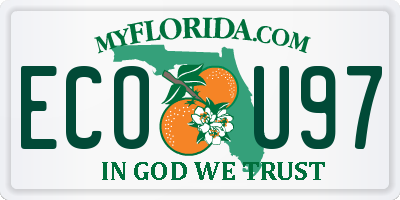 FL license plate ECOU97