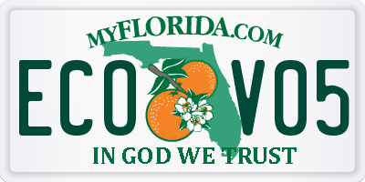 FL license plate ECOV05