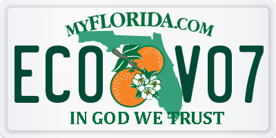 FL license plate ECOV07