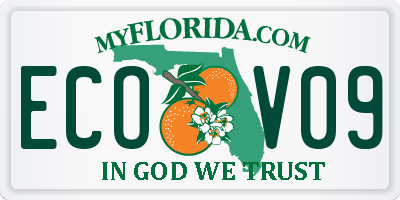 FL license plate ECOV09