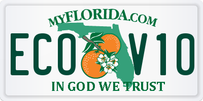 FL license plate ECOV10