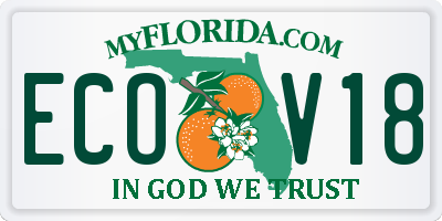 FL license plate ECOV18