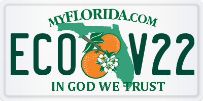 FL license plate ECOV22