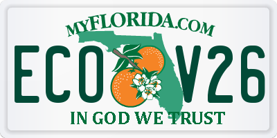 FL license plate ECOV26