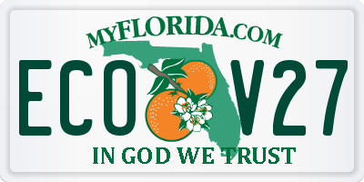 FL license plate ECOV27