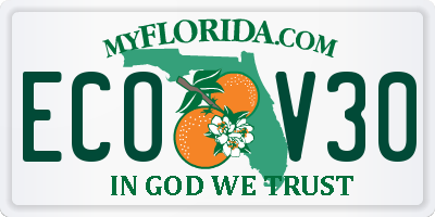 FL license plate ECOV30