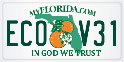 FL license plate ECOV31