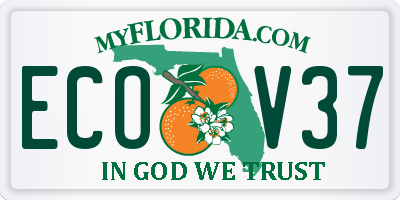 FL license plate ECOV37