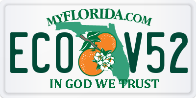 FL license plate ECOV52