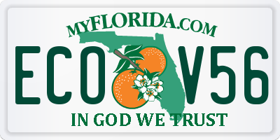 FL license plate ECOV56