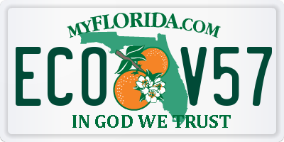 FL license plate ECOV57