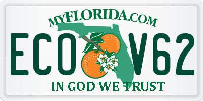 FL license plate ECOV62
