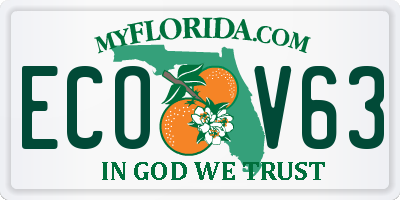 FL license plate ECOV63