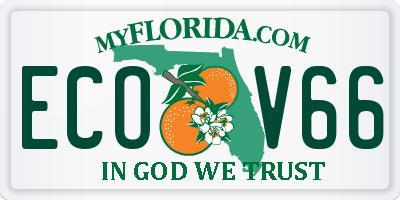FL license plate ECOV66
