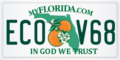 FL license plate ECOV68