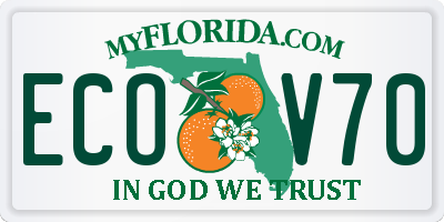 FL license plate ECOV70