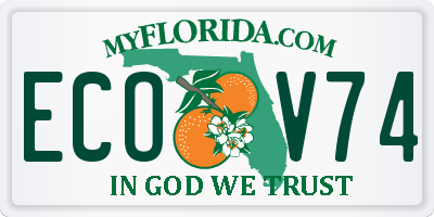 FL license plate ECOV74