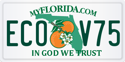 FL license plate ECOV75