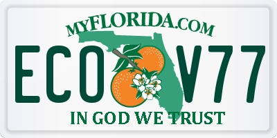 FL license plate ECOV77