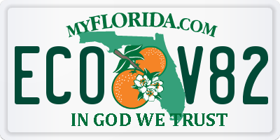 FL license plate ECOV82