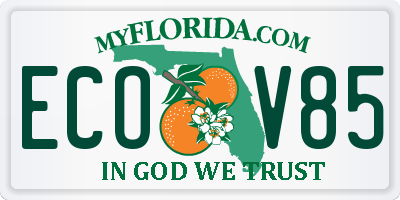 FL license plate ECOV85