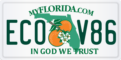 FL license plate ECOV86