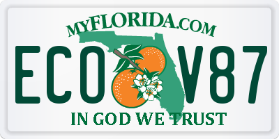 FL license plate ECOV87