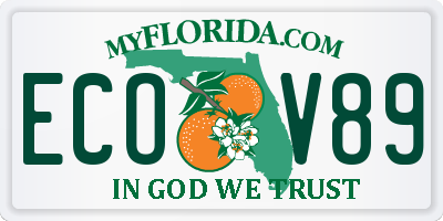 FL license plate ECOV89
