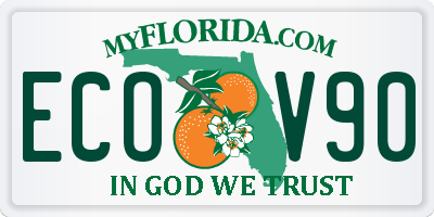 FL license plate ECOV90