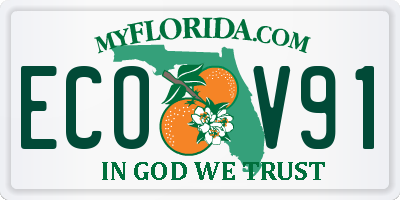 FL license plate ECOV91