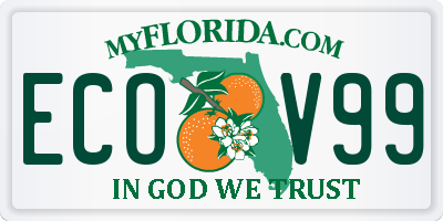FL license plate ECOV99
