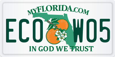 FL license plate ECOW05