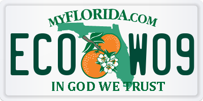 FL license plate ECOW09