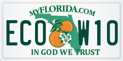 FL license plate ECOW10