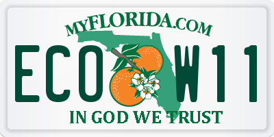 FL license plate ECOW11