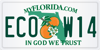 FL license plate ECOW14