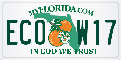 FL license plate ECOW17