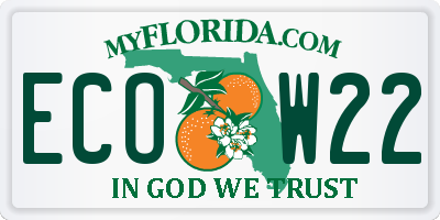 FL license plate ECOW22