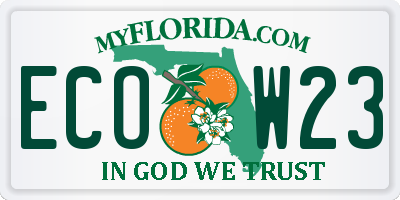 FL license plate ECOW23