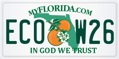 FL license plate ECOW26