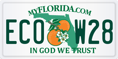 FL license plate ECOW28