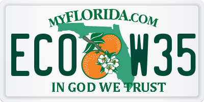 FL license plate ECOW35